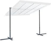 Pozostałe meble ogrodowe - vidaXL Altana z przechylanym i suwanym dachem, 350x250x225 cm, kremowa - miniaturka - grafika 1