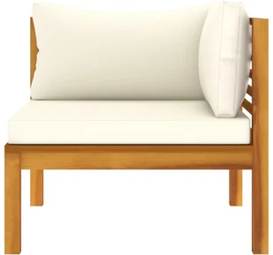 VidaXL Moduł sofy narożnej z kremową poduszką, drewno akacjowe 316287 - Sofy ogrodowe - miniaturka - grafika 4