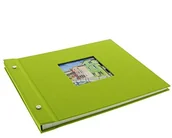 Albumy fotograficzne - Goldbuch Bella Vista złota księga, album nitowany 30 x 25 x 2 cm, 40 białych stron z pergaminem, z wycięciami, możliwość rozbudowy, len, 30x25 cm 26 896 - miniaturka - grafika 1