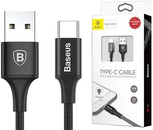 Baseus Kabel Rapid USB-C LED 2m Black BSU013BLK - Kable USB Baseus Kabel Rapid USB-C LED 2m Black BSU013BLK - Kable USB - miniaturka - grafika 2