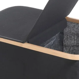 Home Styling Collection Torba na pranie z bambusową ramką 53x50 cm czarna 170452590 - Pojemniki łazienkowe - miniaturka - grafika 4