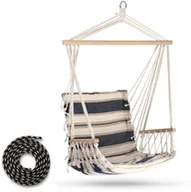 Fotele ogrodowe wiszące - Sofotel Krzesło wiszące Lagos biało-niebieskie 4127 - miniaturka - grafika 1