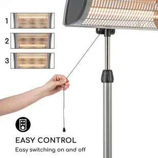 Blumfeldt Blumfeldt Heat Guard Focus grzejnik tarasowy na podczerwień IR ComfortHeat 1000/2000W szary HHG8-HeatGuardFocus - Ogrzewacze tarasowe - miniaturka - grafika 5