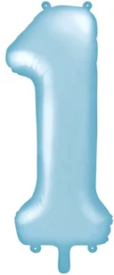 PartyDeco Balon foliowy cyfra 1, 34", niebieski jasny FB1P-1-001J - Balony i akcesoria - miniaturka - grafika 12