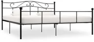 Łóżka - vidaXL Rama łóżka, czarna, metalowa, 180 x 200 cm - miniaturka - grafika 1