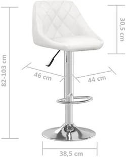vidaXL Lumarko Stołki barowe, 2 szt., białe, sztuczna skóra 335179 - Taborety i hokery - miniaturka - grafika 9