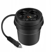 Ładowarki samochodowe - rozgałęziacz na kubek samochodowy 2xGN 2xUSB 3.1A - miniaturka - grafika 1