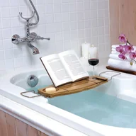 Półki łazienkowe - Umbra Półka na wannę Aquala jasne drewno - miniaturka - grafika 1