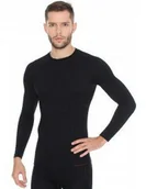 Bluzy narciarskie - Brubeck Bluza men active wool ls12820 czarny KOSZULKA ACTIVE WOOL M BLACK - miniaturka - grafika 1