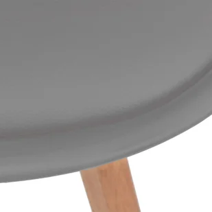 vidaXL Krzesła do jadalni, 4 szt., sztuczna skóra, lite drewno, szare - Krzesła - miniaturka - grafika 5