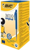 Długopisy - BIC druku ball point Pen M10, 0.4 MM, pudełko  50 sztuki, niebieskie 844345 - miniaturka - grafika 1
