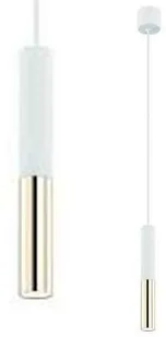 Orlicki Design Lampa wisząca 1 punktowa Slimi S bianco/gold biało złota tuba sopel - Slimi S bianco/gold - Lampy sufitowe - miniaturka - grafika 2