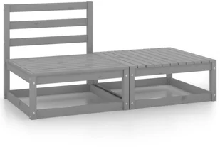 vidaXL 2-cz. zestaw mebli wypoczynkowych do ogrodu, szary, sosnowy - Komplety wypoczynkowe - miniaturka - grafika 3