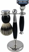 Pędzle do golenia - Hans Baier zestaw do golenia, wieszak, pędzel do golenia srebrne koronka, czarny/chrom - miniaturka - grafika 1