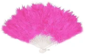 Dodatki do strojów karnawałowych - Guirca Wachlarz z piór różowy - 1 szt. GU18113 - miniaturka - grafika 1