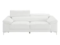 Sofy i kanapy - Vente-Unique Sofa 3-osobowa ze skóry SOLANGE - Biały - miniaturka - grafika 1