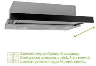 Kuchinox Lomo 50 Czarny FMQ 352R - Okapy kuchenne - miniaturka - grafika 6