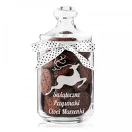 Pojemniki kuchenne - Murrano Grawerowany Słoik Szklany Prezent Na Święta Renifer SLOIK-015 - miniaturka - grafika 1