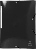 Teczki i skoroszyty - Exacompta Exacompta 55821E teczka na dokumenty (Iderama z 3 klapami i gumowym ściągaczem, 425/m, A4, duża pojemność, karton Manila) 1 sztuka czarna 55821E - miniaturka - grafika 1