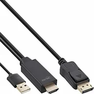 Kable - InLine Konwerter HDMI do DisplayPort, 4K, czarny/złoty, 1,5 m 17164P - miniaturka - grafika 1