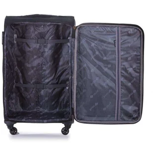 Solier Luggage Średnia walizka miękka M Solier STL1311 czarno-brązowa - Walizki - miniaturka - grafika 2