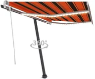 Markizy - VidaXL Lumarko Ręcznie zwijana markiza z LED, 350x250 cm, pomarańczowo-brązowa  3069725 VidaXL - miniaturka - grafika 1