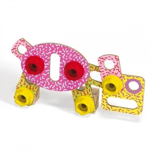 Quercetti Zestaw konstrukcyjny Tecno Wood Premium Kształty 52 elementów - Zabawki konstrukcyjne - miniaturka - grafika 8