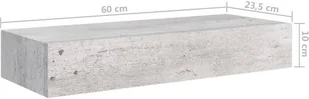 VidaXL Lumarko Półka ścienna z szufladą, szarość betonu, 60 x 23,5 x 10 cm, MDF 330265 VidaXL - Półki do salonu - miniaturka - grafika 9