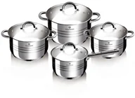 Zestawy garnków i patelni - Blaumann 8 częściowy zestaw stalowych garnków ze szklanymi pokrywkami z linii Gourmet Line - miniaturka - grafika 1
