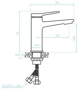 Kuchinox ALANIS BQI_622D biała różowe złoto - Baterie umywalkowe - miniaturka - grafika 2