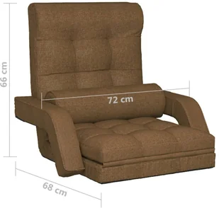 VidaXL Lumarko Składane krzesło podłogowe z funkcją spania, brązowe, tkanina 336524 VidaXL - Szezlongi - miniaturka - grafika 8