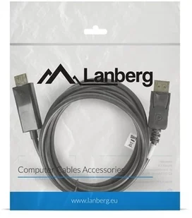 Lanberg Kabel Lanberg CA-DPHD-10CC-0018-BK (DisplayPort M - HDMI M; 1,8m; kolor czarny) 2_413805 - Huby USB - miniaturka - grafika 2