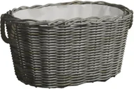 Akcesoria kominkowe - Saska Garden vidaXL na drewno, z uchwytami, 60x40x28 cm, szara wiklina vidaXL - miniaturka - grafika 1