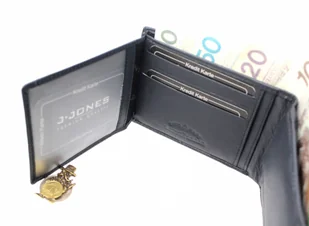 Jennifer Jones Portfel Męski Skórzany 5316 Skóra Licowa Duży Poziomy Bez Zapięcia Jedno Skrzydełko RFID - Portfele - miniaturka - grafika 3