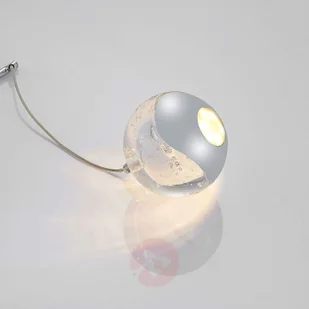 Lampenwelt com Kinkiet LED Hayley z wiszącą kulą, chrom - Lampy ścienne - miniaturka - grafika 4