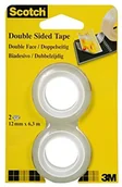 Taśmy klejące - Scotch 6651263 dwustronna taśma klejąca, 12 mm x 6,3 m, 2 rolki, przezroczysta 6651263 - miniaturka - grafika 1