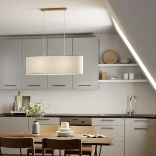 Britop Lampa wisząca Cassy z białym kloszem tekstylnym - Lampy sufitowe - miniaturka - grafika 2