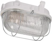Lampy sufitowe - OVAL 100 7063NB oprawa oświetleniowa, 100W, E27, IP54, klosz szklany, stalowa osłona, podstawa bakelitowa A1230 - miniaturka - grafika 1