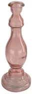 Świeczniki - TAJEMNICZY OGRÓD Świecznik szklany na świecę stołową wys. 30 cm różowy - miniaturka - grafika 1