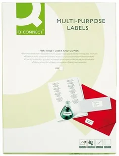 Q-CONNECT Etykiety uniwersalne , 70x35mm, prostokątne, białe 100 ark. KF10645 - Etykiety samoprzylepne i bloki etykiet - miniaturka - grafika 4