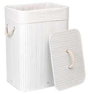 Lumarko Lumarko Kosz bambusowy na pranie 80L 1 komora biały 5902340317136  Goc - Kosze na bieliznę - miniaturka - grafika 2