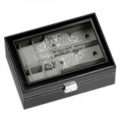 Pudełka i szkatułki - Murrano Szkatułka Kuferek na Zegarki i Krawaty GRAWER Elegance SZKT-ZG-OK-001 - miniaturka - grafika 1