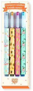 Djeco Metaliczne markery Elodie 4 szt - Zabawki kreatywne - miniaturka - grafika 2