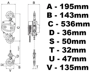 Vidaxl 443 DOSTAWA GRATIS! 44366780 Łańcuchowa hakowa udźwig 3000 kg wysokość podnoszenia 3m) 66780-uniw - Wciągarki - miniaturka - grafika 2