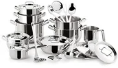 Zestawy garnków i patelni - Lagostina extravagantes akumulator, ze stali nierdzewnej, zestaw 24 010740600024 - miniaturka - grafika 1