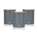 Pojemniki kuchenne - Pojemnik 3 Pojemniki Swan Nordic Grey Kawę Cukier - miniaturka - grafika 1