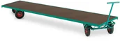 Wózki magazynowe - AJ Wózek transportowy z 4 kołami skrętnymi Wymiar platformy: 3000x1000mm 30496 - miniaturka - grafika 1