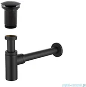 Syfony - Omnires syfon umywalkowy z korkiem klik-klak czarny A706BL/A186BL - miniaturka - grafika 1