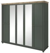 Szafy - Helvetia Szafa pięciodrzwiowa EVORA S 21 Zielony + Dąb Lefkas 24ZRJU21 - miniaturka - grafika 1