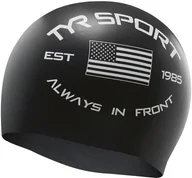 Pływanie - TYR Always in Front Silicone Swim Cap, czarny 2021 Czepki pływackie LCSAIF001 - miniaturka - grafika 1